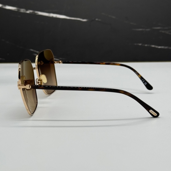 Tom Ford Gold and Brown Sunglasses - Picture 6 of 11